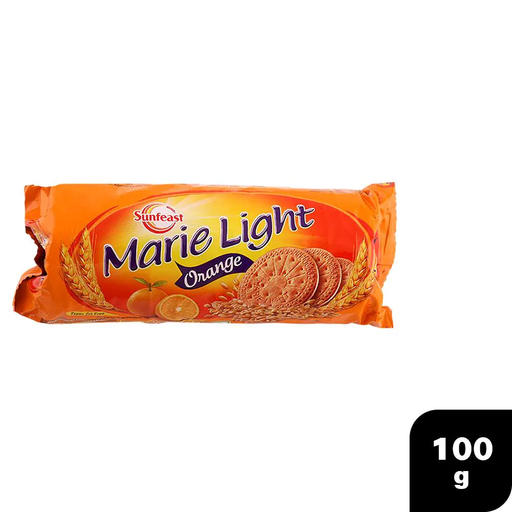 Sunfeast Marie Light Orange, Marie Biscuits with Orange Flavour, Tea-Time Biscuits Family Pack, 120g