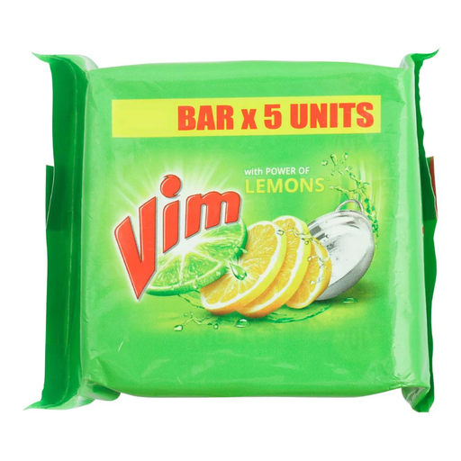 Vim Lemon Dishwash Bar 5 x 110 g