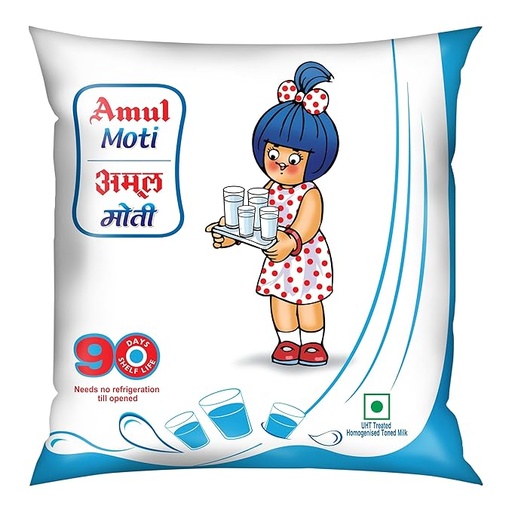 [amul-moti-homogenized-toned-milk-450-ml-pouch] Amul Moti Homogenized Toned Milk, 450 ml Pouch