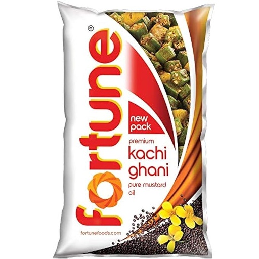 [fortune-premium-kachi-ghani-pure-mustard-oil-1-ltr-pouch] Fortune Premium Kachi Ghani Pure Mustard Oil, 1 ltr pouch