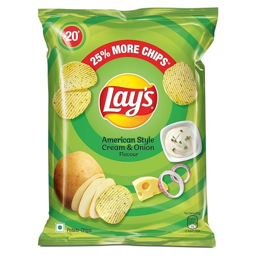 [lays-potato-chips-48-gram-american-style-cream-onion-flavour] Lay's Potato Chips 48 Gram, American Style Cream & Onion Flavour