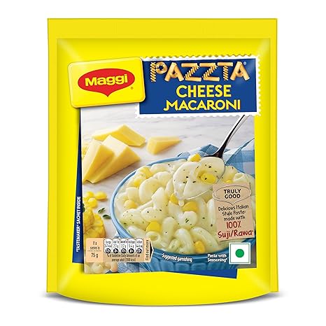 [pazzta-maggi-cheese-vegetarian-macaroni-pasta-delicious-italian-style-instant-pasta-made-with-100-suji-quality-ingredients-75-gram-pouch] PAZZTA Maggi Cheese Vegetarian Macaroni Pasta, Delicious Italian Style Instant Pasta, Made With 100% Suji & Quality Ingredients, 75 Gram Pouch